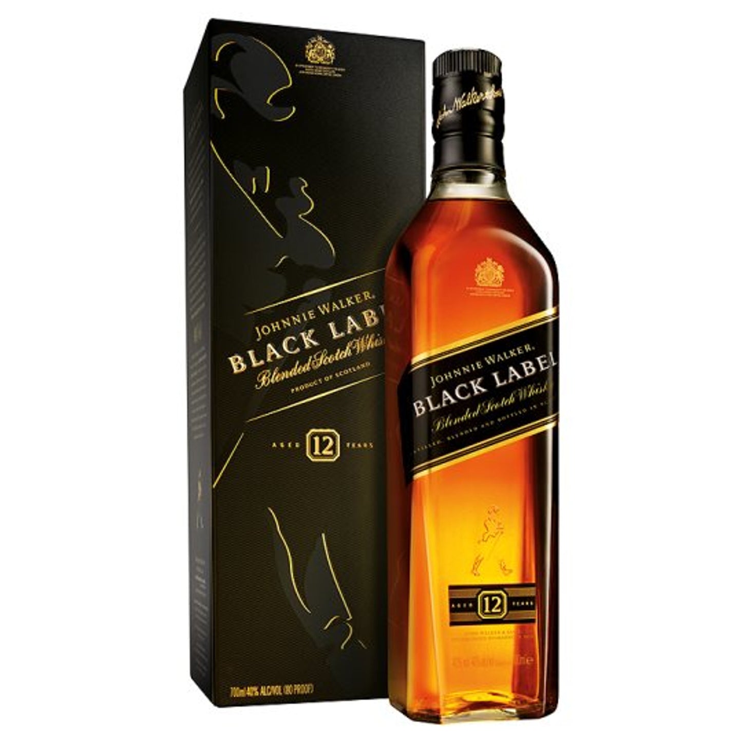 JOHNNIE WALKER BLACK LABEL 12 YEARS BLENDED SCOTCH