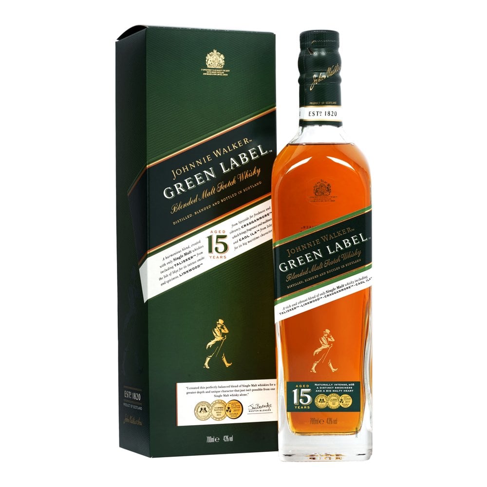 JOHNNIE WALKER GREEN LABEL 15 YEARS BLENDED SCOTCH